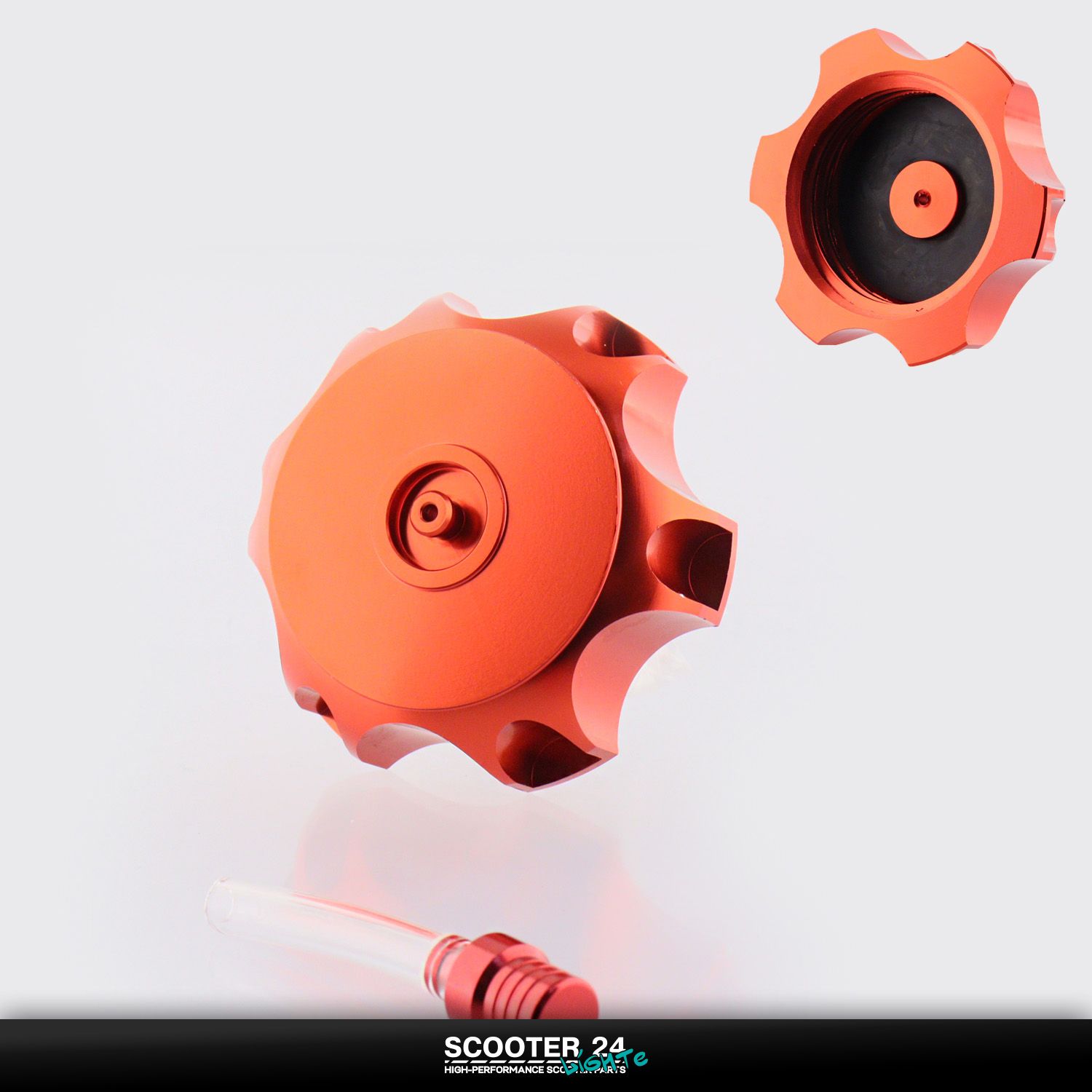 Крышка бака для питбайка CNC TTR 125-250 (красная) алюминиевая универсальная на эндуро мотоциккл