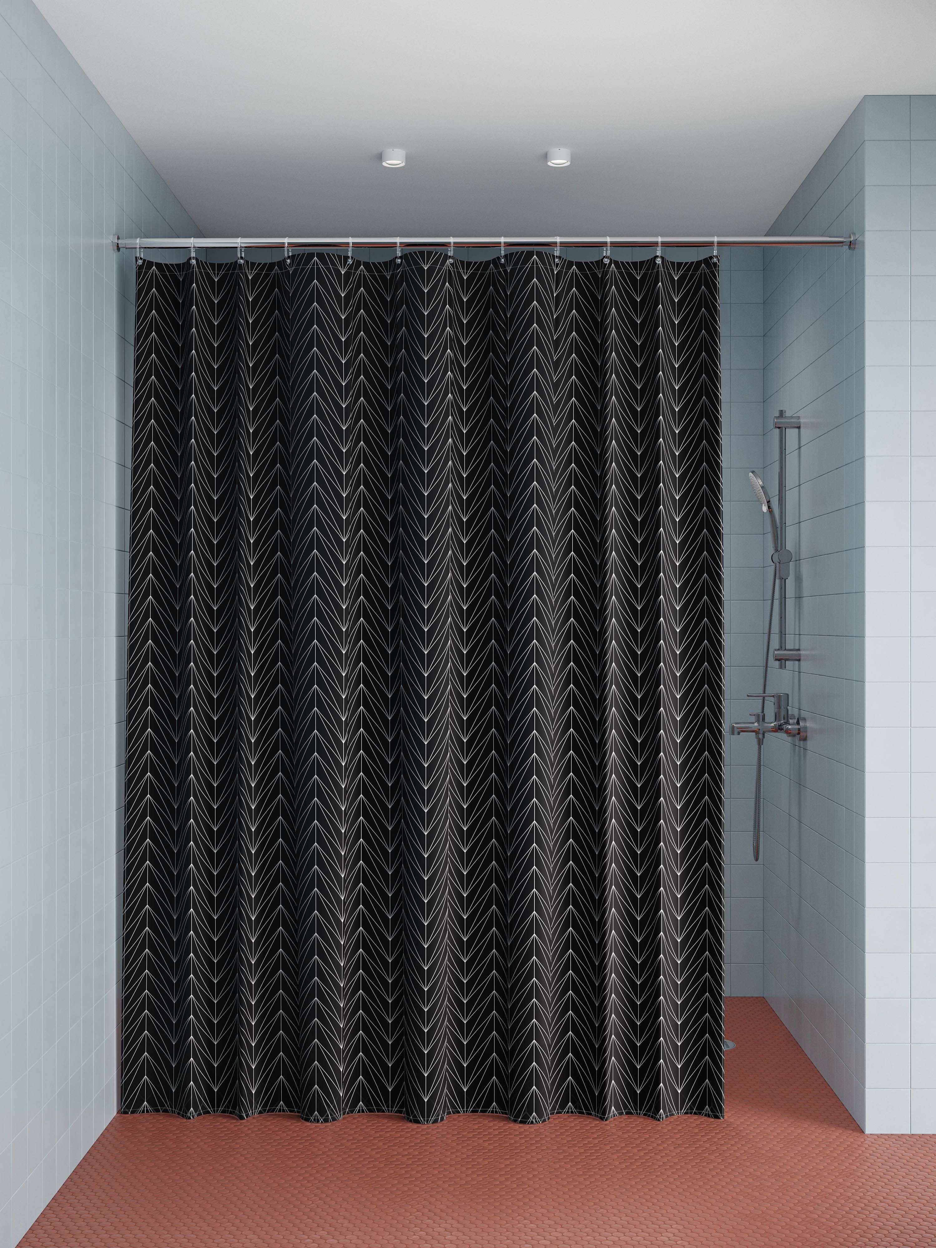 Фото товара на маркетплейсе ozon Штора для ванной комнаты и душа IDDIS, 180x200 см, тканевая, водонепроницаемая, полиэстер, с кольцами, BB05P18i11