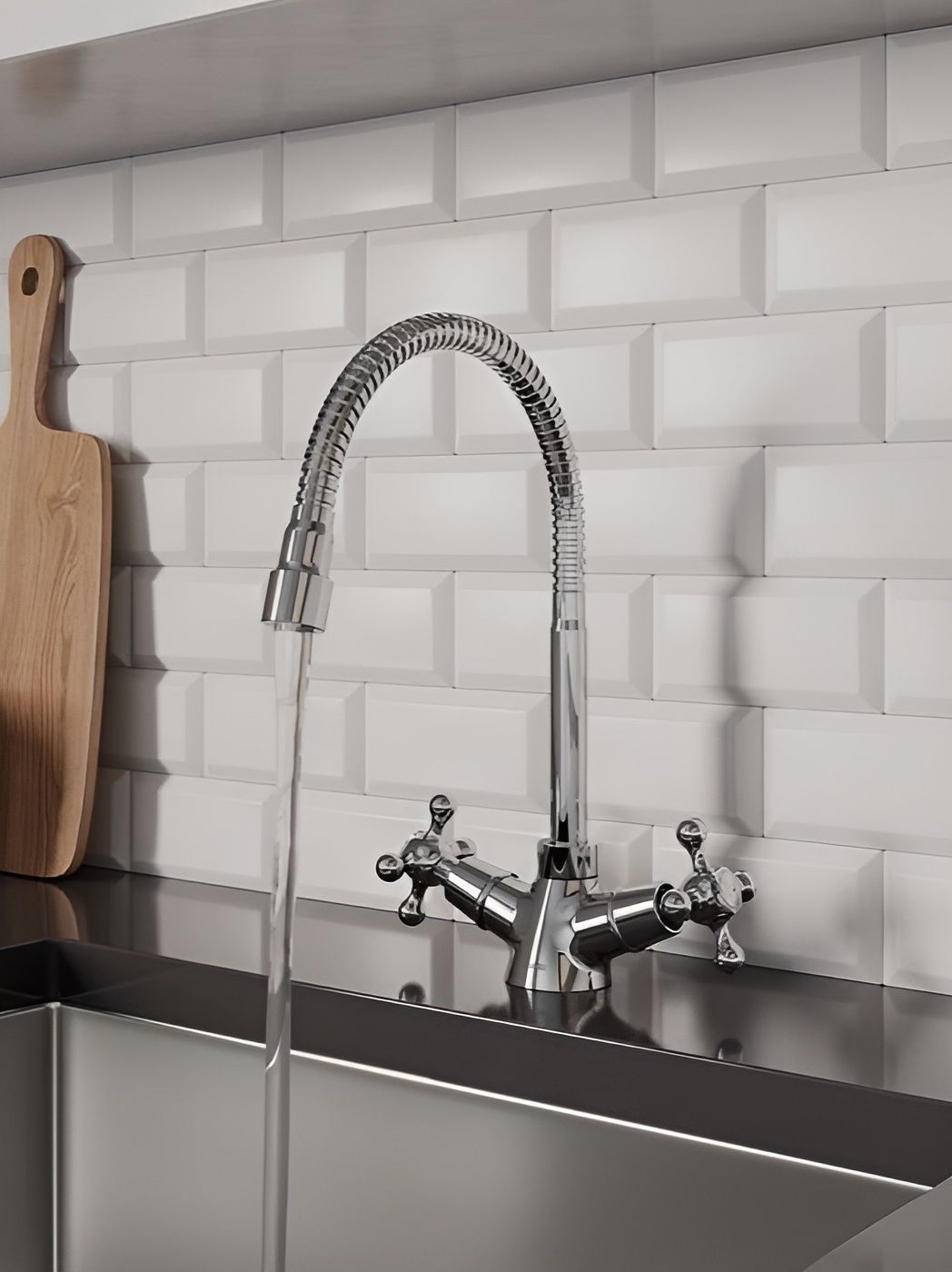 Фото товара на маркетплейсе ozon Смеситель для кухни с гибким изливом Milardo, латунь, Duplex, DUPSB0FM05