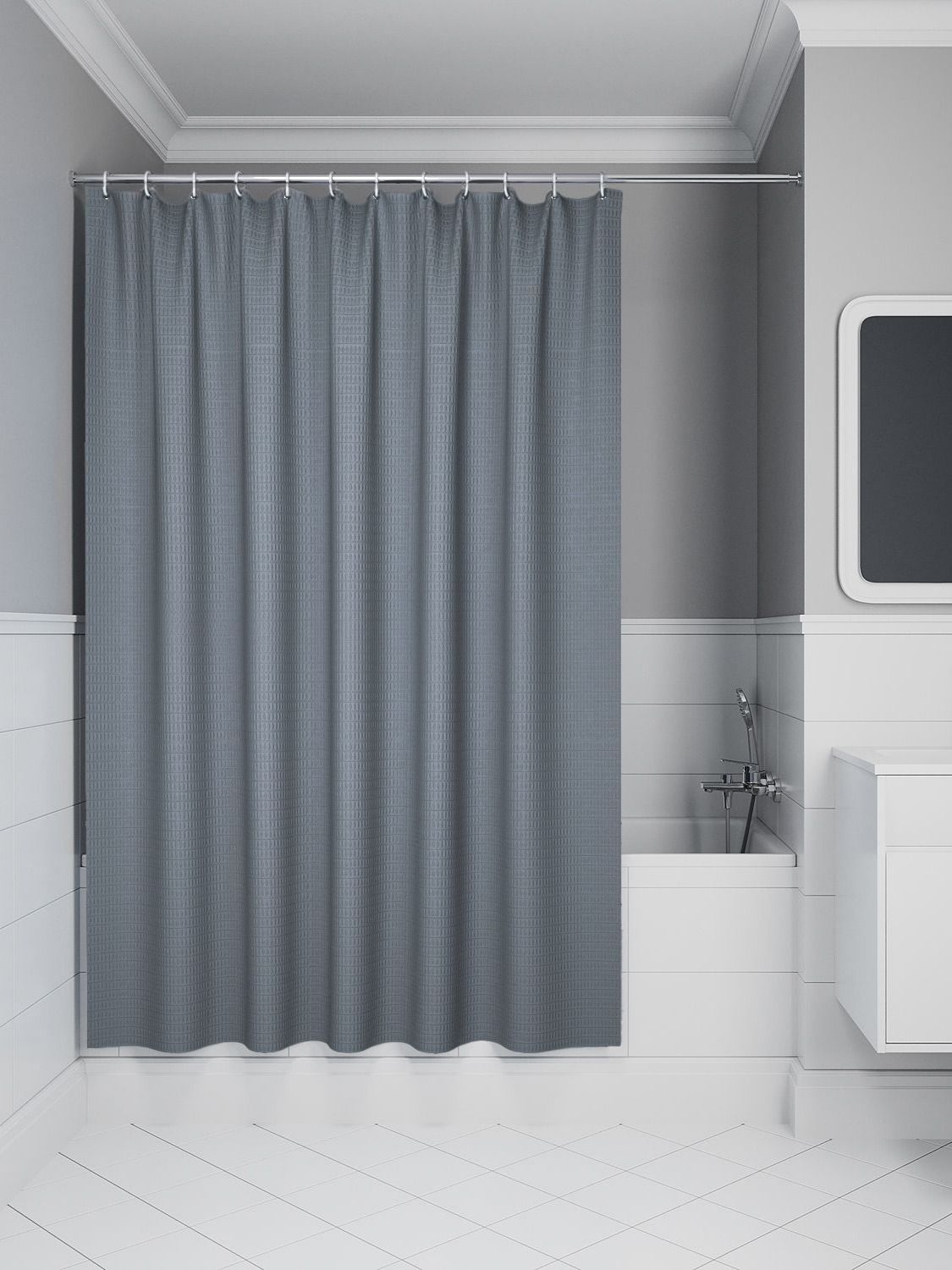 Фото товара на маркетплейсе ozon Штора для ванной комнаты и душа тканевая, 180х200 см, водоотталкивающая, без колец, IDDIS, Decor, DW03P18i11