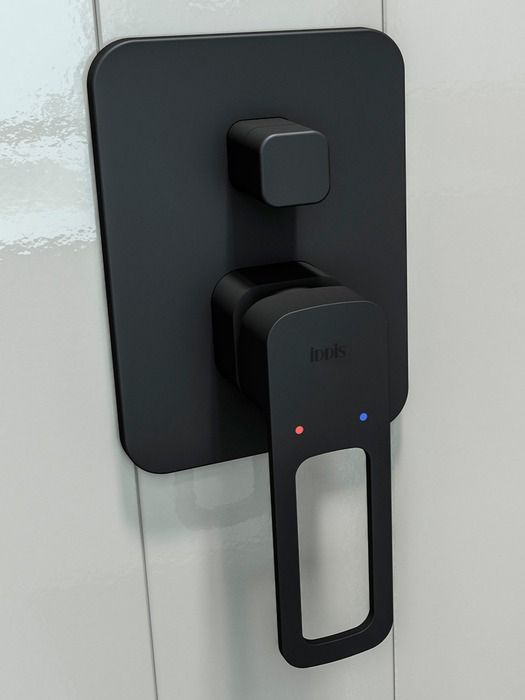 Фото товара на маркетплейсе ozon Встраиваемый смеситель скрытого монтажа с двумя выходами, IDDIS, черный, Slide, SLIBL00i67