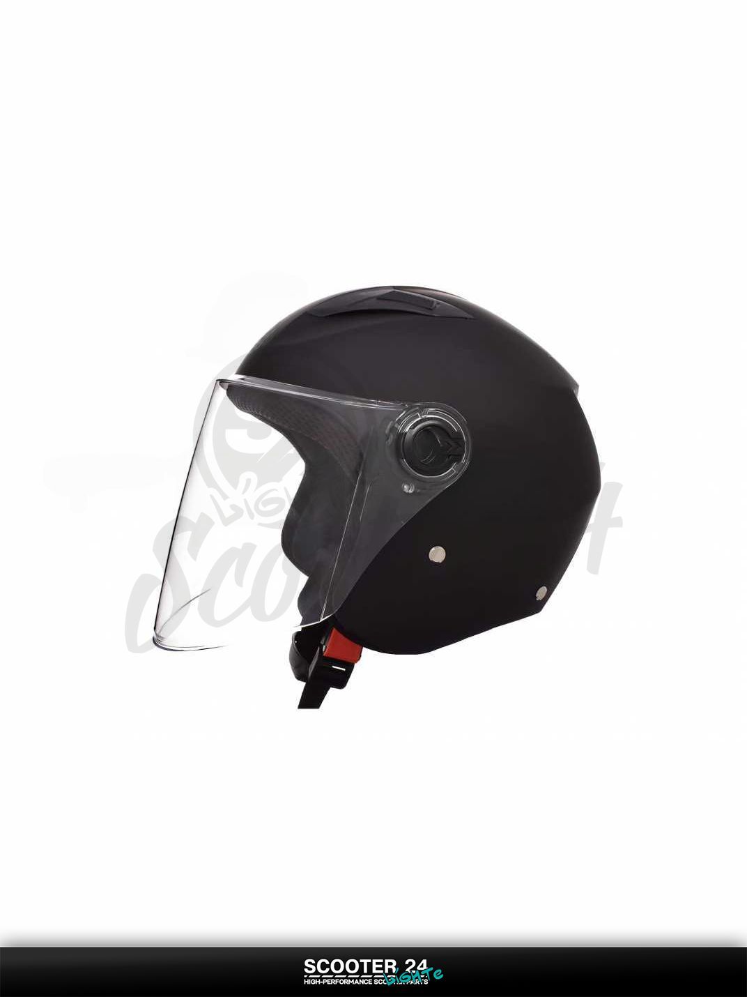 Шлем открытый "DAVID" (#D017 черный матовый L ABS) мото / для скутера и питбайка / универсальный