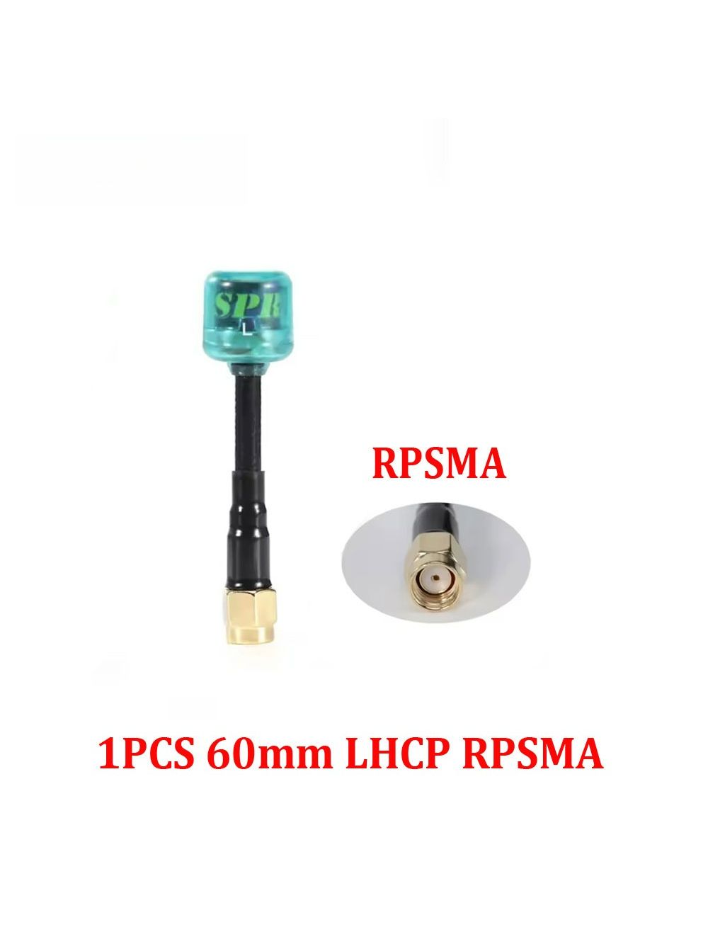 FlyFishRC Osprey 5.8Ghz LHCP 60mm RP-SMA Cyan Antenna