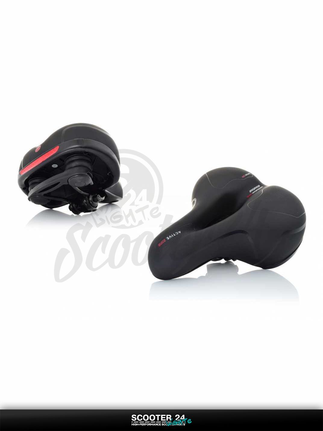 Седло вело широкая пластмассовая основа с вентиляцией (черное) #ZD-025