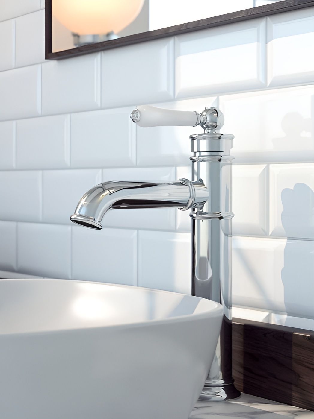 Фото товара на маркетплейсе ozon Высокий смеситель для накладной раковины, хром глянцевый, IDDIS, Oxford, OXFSB01i01