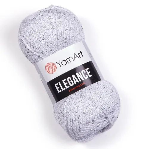 Пряжа YarnArt Elegance ЯрнАрт Элеганс с люрексом, 101 серебро, 50 г, 130 м, смесовая, 1 шт  #1