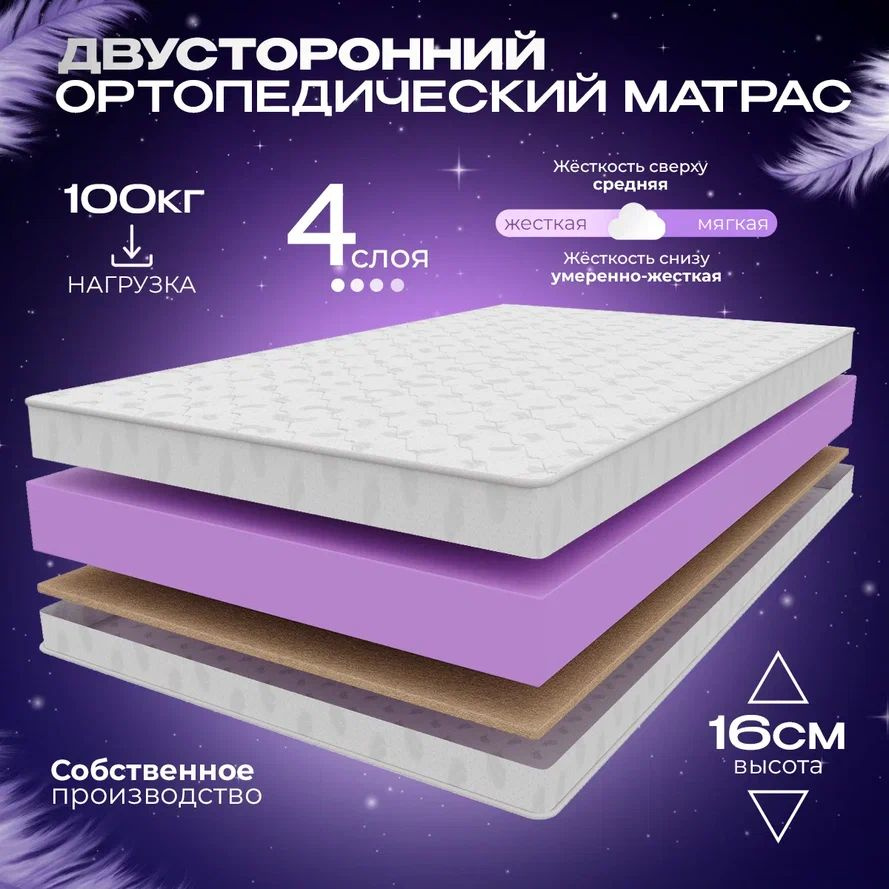 VITAFLEX Матрас Ортопедический двуспальный беспружинный матрас 185x200 VITAFLEX Medicine 15V Sk, с латексом, #1