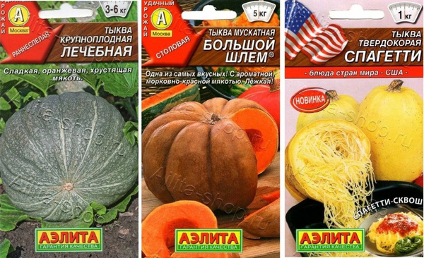 Тыквы Агрофирма Аэлита Набор №60, тыква "Лечебная", Большой шлем" и ...