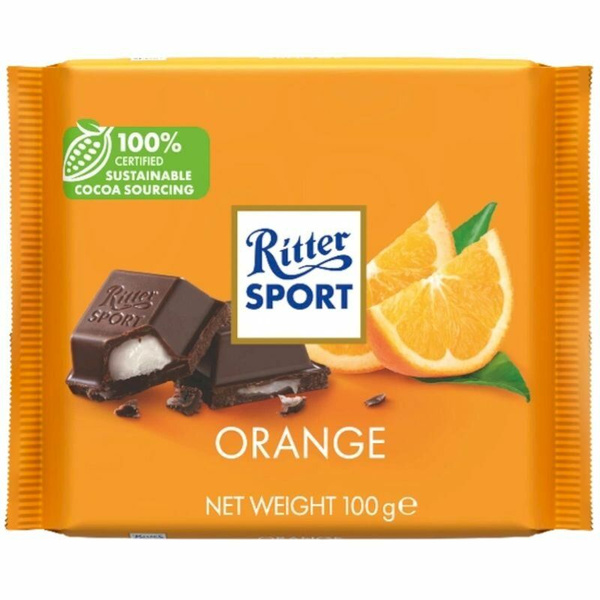 Шоколад темный RITTER SPORT Orange с помадной начинкой, 100г - купить с ...