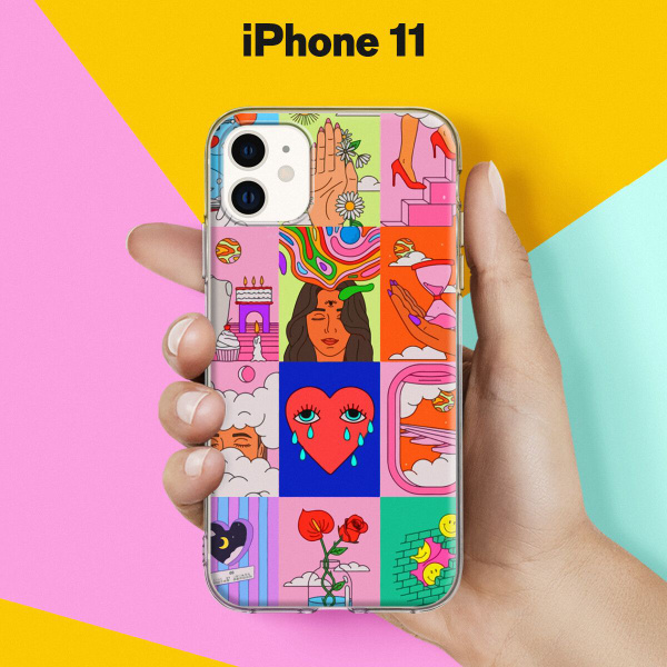 Силиконовый чехол на iPhone 11 / накладка для Айфон 11 с принтом Узор 5 ...