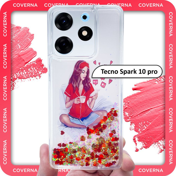 Чехол силиконовый переливашка с рисунком на Tecno Spark 10 Pro на Техно ...