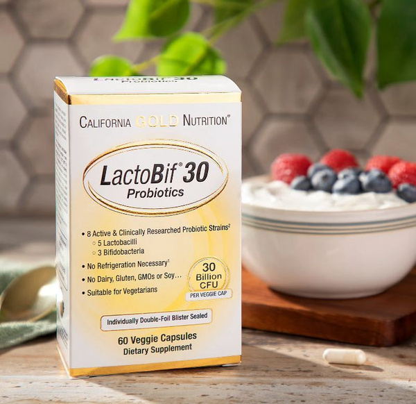 LactoBif, Лактобиф пробиотики, 30 млрд КОЕ, California Gold Nutrition ...