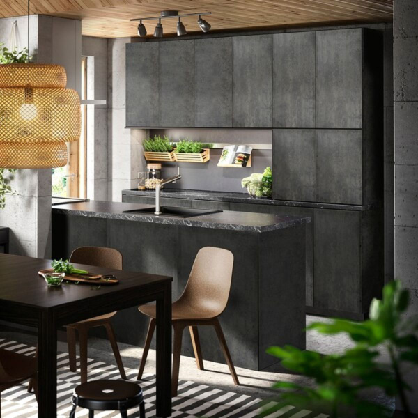 Фасад для кухни панель IKEA KALHYTTAN КАЛЬХЮТТАН 39x103 см темно-серый ...