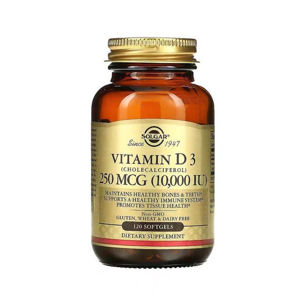 Solgar Vitamin D3, 10000 IU, 120 капсул - купить с доставкой по ...