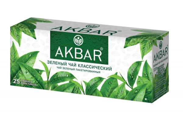 Akbar Чай в пакетиках Классический зеленый, 25 пакетиков*2 гр. - купить ...