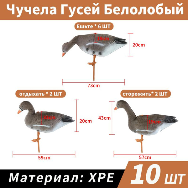 Чучела гусей для охоты, Чучела гусей Белолобый GOOSE-001 XPE (10 шт ...