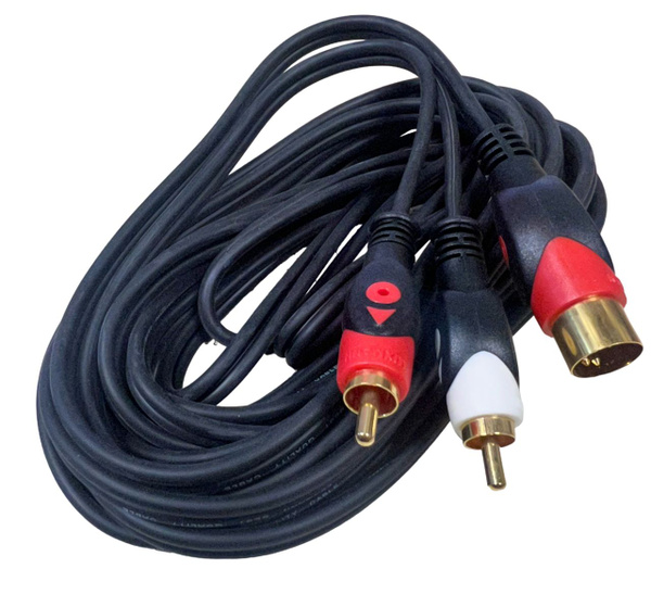 Кабель RCA Кабель DIN 5 pin (штекер) - 2 RCA (штекер), позолоченные ...