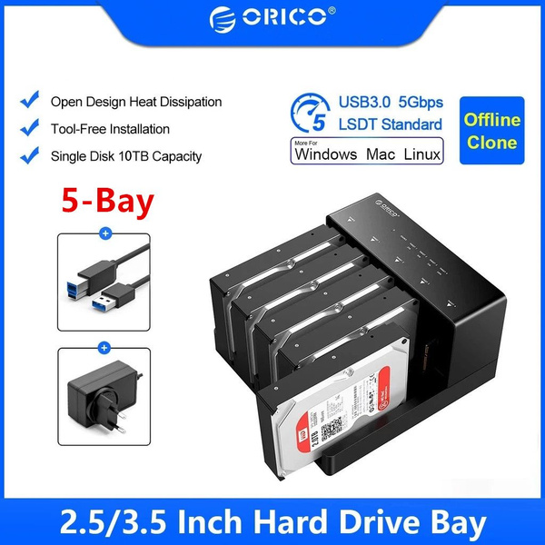 ORICO 5 отсека Super Speed Usb 3.0 Док-станция для жестких дисков USB 3 ...