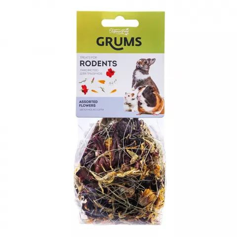 GRUMS Лакомство для грызунов Цветочное ассорти, 35 гр. - купить с ...