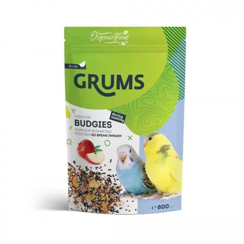 GRUMS Корм для попугаев во время линьки, 800 гр. - купить с доставкой ...