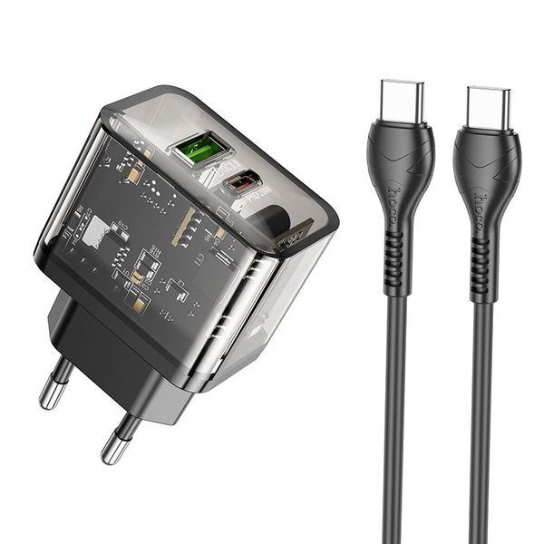 Сетевое зарядное устройство hoco СЗУ, 1 USB 3.0 QC+1 PD 20W (N34), Type ...
