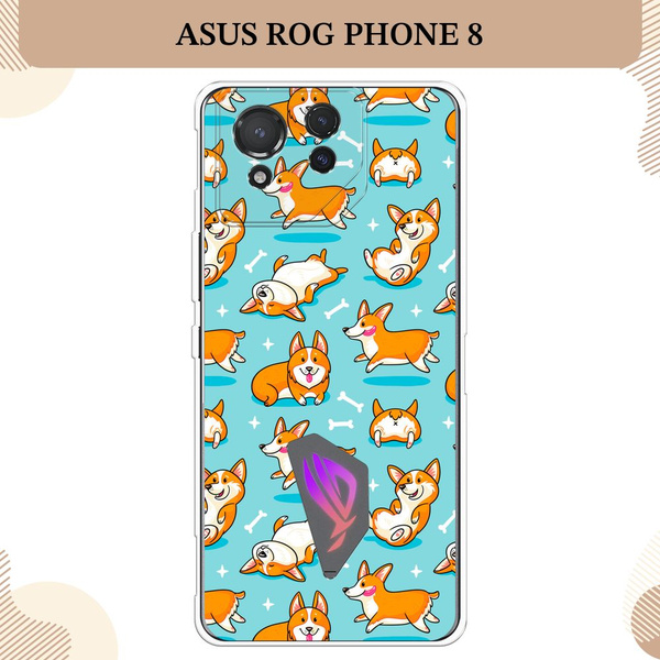 Силиконовый чехол на Asus ROG Phone 8 / Асус Рог Фон 8, Веселые корги ...