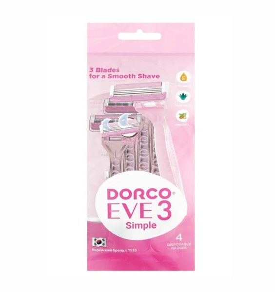 DORCO Станок одноразовый, 3 лезвия, 4 шт - купить с доставкой по ...