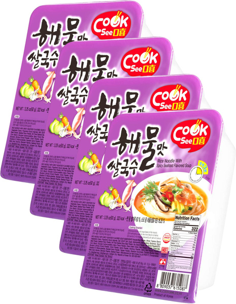 Рисовая лапша со вкусом Морепродуктов Острая 92 г * 4 шт - купить с ...