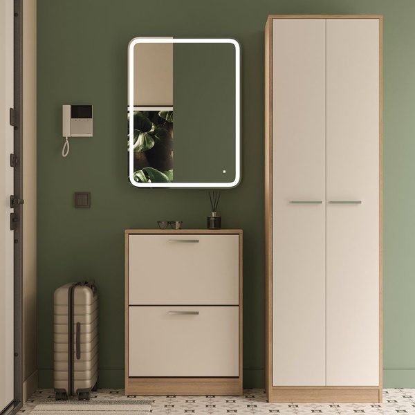 Характеристики Прихожая DIWO Коломна с подсветкой, дуб сонома, белый ...