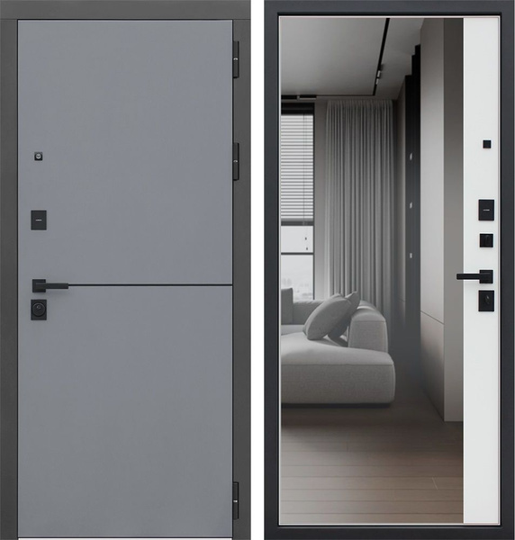 Стальная входная дверь 3К "Бриг с зеркалом" 9 Правая - купить с ...