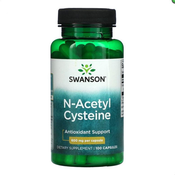 Ацетилцистеин, NAC, Swanson N-Acetyl L-Cysteine, 600 мг, 100 капсул ...