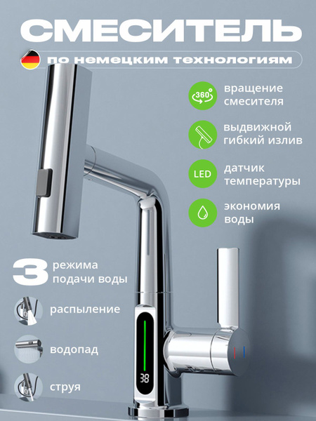 Смеситель термостатический Смеситель для раковины с термостатом и ...