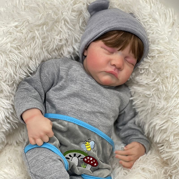 19 дюймов 48 см реалистичная кукла-реборн для мальчика, глаза закрыты ...