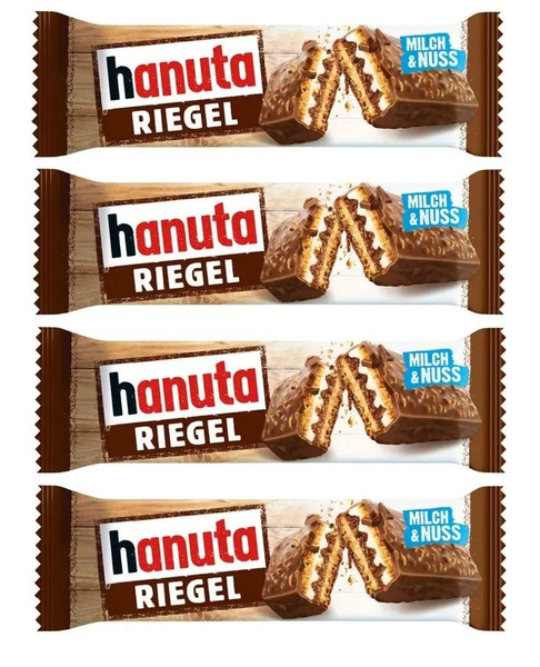 Вафельные батончики Ferrero Hanuta Riegel (Германия), 34.5 г х 4 шт ...