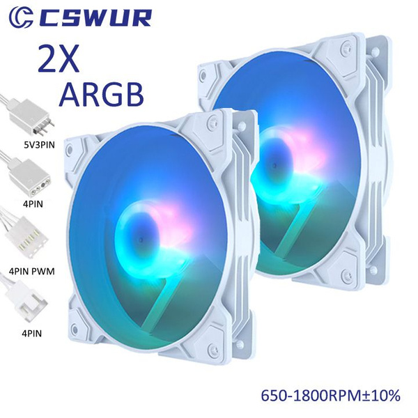 Вентилятор 120 мм с подсветкой ARGB 5V 3PIN, для охлаждения компьютера ...