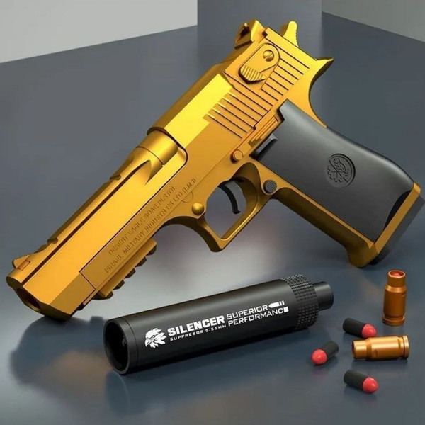 Характеристики Игрушечный пистолет Нерф Desert Eagle с глушителем и ...