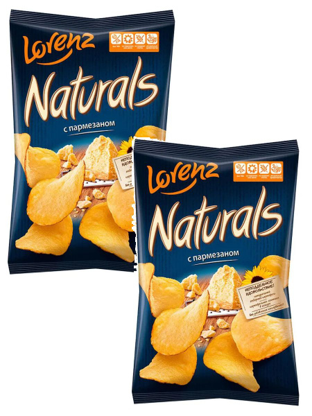Набор чипсов картофельных Lorenz Naturals c пармезаном, 100 г х 2 шт ...