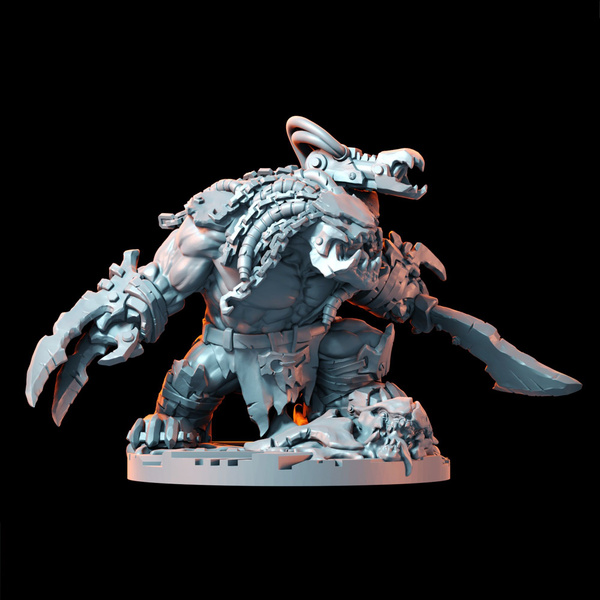 Варгейм фигурка Орк ХИЩНИК + база (Ork, Warhammer 40K Space Marine ...