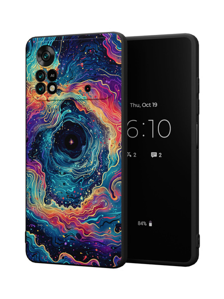 Силиконовый чехол Mcover для Poco X4 Pro (Поко Х4 Про 5Джи), Абстракция ...
