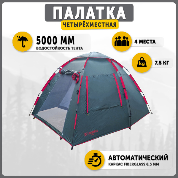 Палатка 4-местная Talberg Garda 4 - купить по выгодной цене в интернет ...
