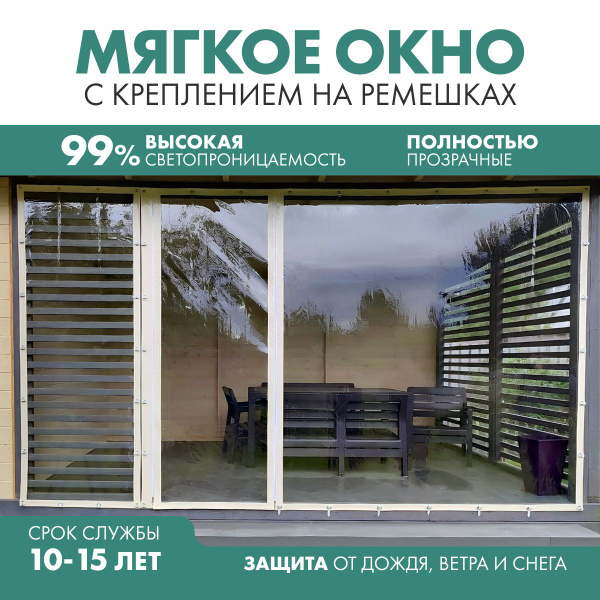 Пленка ПВХ для мягких окон, мягкое окно с креплением на ремешках ...