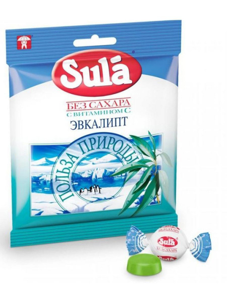 Леденцы Sula без сахара Эвкалипт 60г - купить с доставкой по выгодным ...