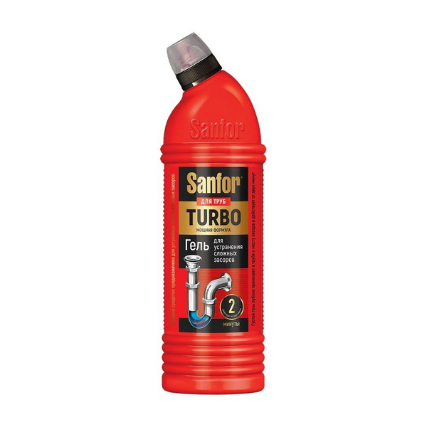 Гель для устранения сложных засоров Sanfor Turbo 700г - купить с ...