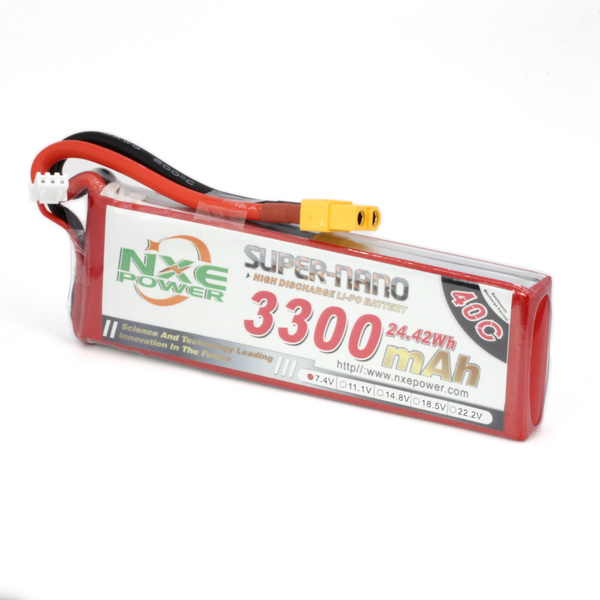 Аккумулятор LiPo 2S 3300mAh 40C (NXE) 7.4В мягкий корпус, разъём XT60 ...