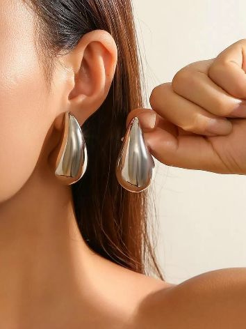 Крупные серьги капли. Бижутерия сережки - капельки массивные большие ...