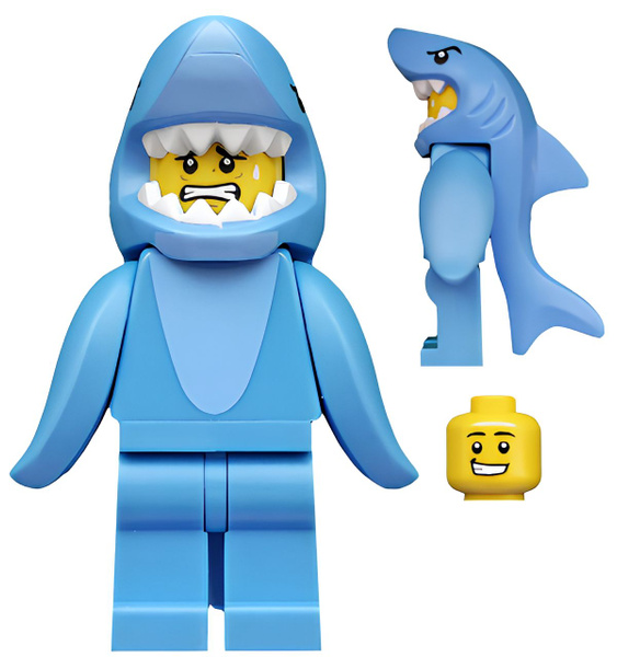 Минифигурка LEGO Shark Suit Guy Series 15 col240 U - купить с доставкой ...