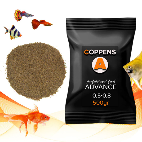 COPPENS ADVANCE 0.5-0.8мм, 500гр. - медленно тонущий корм для мелких и ...