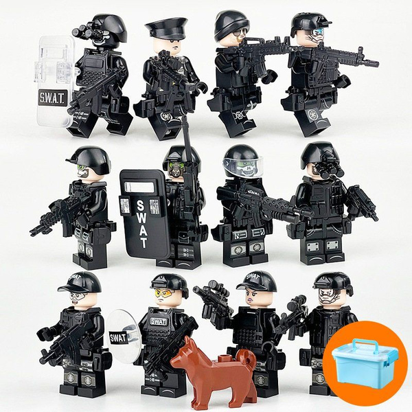 Лего человечки военные фигурки SWAT спецназ с оружием, набор для ...