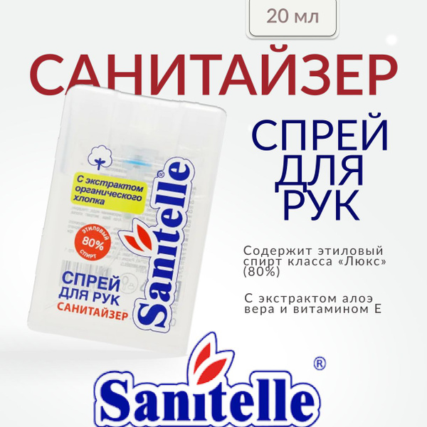 Sanitelle, Антисептический спрей для рук, 20 мл - купить с доставкой по ...