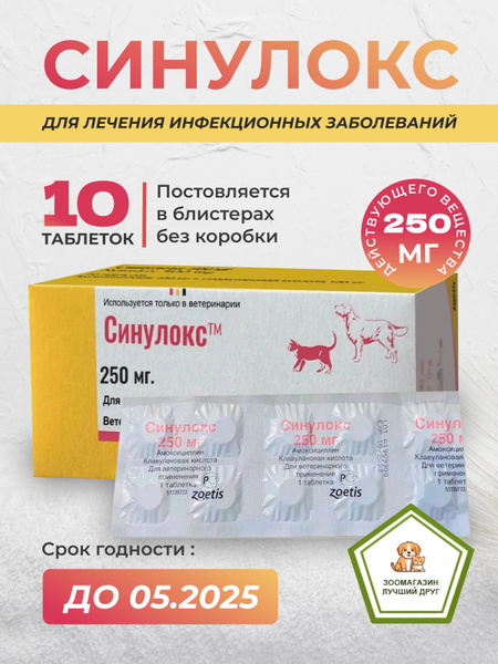Синулокс 250 мг (10 таблеток в НЕ родной коробке) (срок до 03/2026 ...